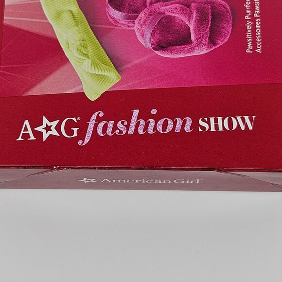 American Girl Pawsitively Purrfect Accessories Pink Slippers Green Headband Set - Picture 4 of 8